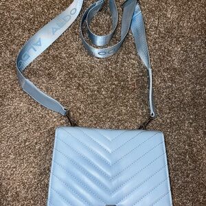 Aldo Sky Blue Quilted Crossbody Bag
